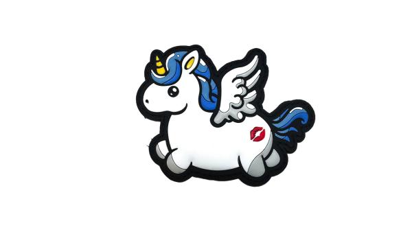 Flying Unicorn KISSMYASS Blue PVC Patch