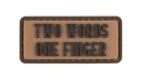 Two Words One Finger Rubber Patch Coy