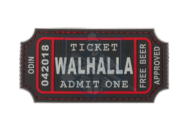 Large Walhalla Ticket Rubber Patch Grey