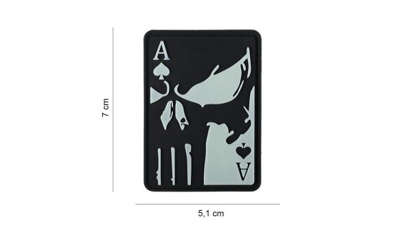 Patch 3D PVC Ace of spades punisher Glow in the dark