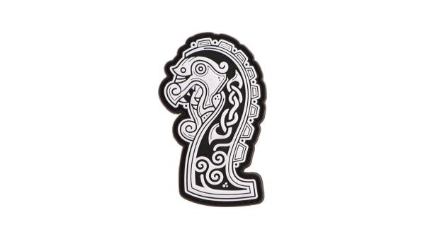 „Northman Tribal“ Dragon Ship Head PVC Patch Black & White