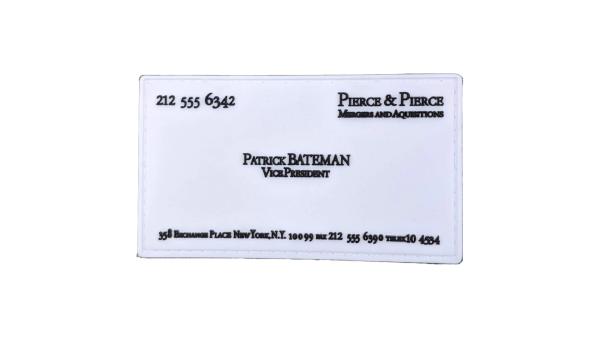 "PATRICK BATEMAN BUSINESS CARD" Morale Patch