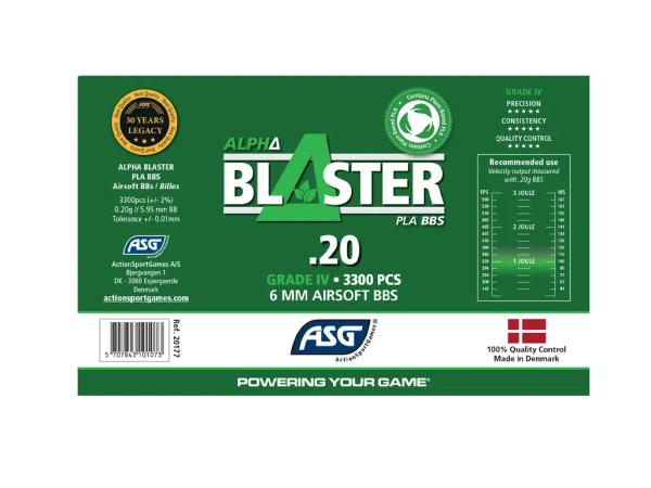 Alpha Blaster PLA BBs, 0.20g, 3300 pcs