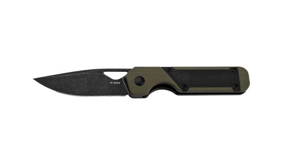 Kizer Mini Militaw G10 Green Micarta Black