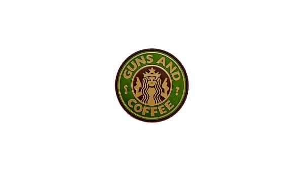 Guns and Coffee Rubber Patch Green