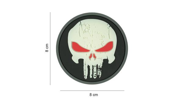 Patch 3D PVC Punisher red eyes glow in the dark
