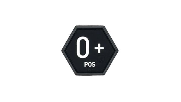 Blutgruppen 0 Positiv Hexagon PVC Patch