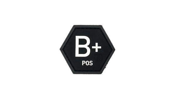 Blutgruppen B Positiv Hexagon PVC Patch