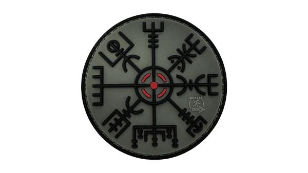 VEGVISIR VIKING COMPASS Grey PVC Patch