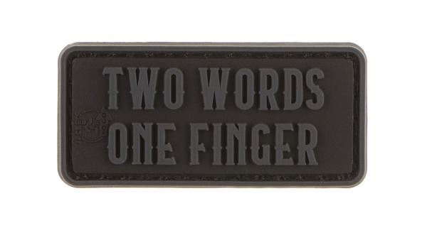 Two Words One Finger Rubber Patch BLK
