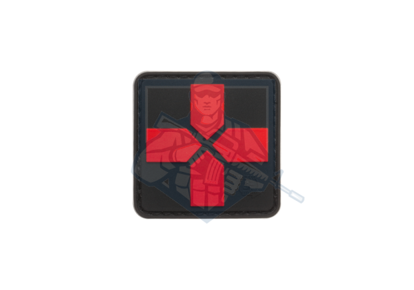 Red Cross Rubber Patch 40mm Blackmedic