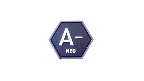 Blutgruppen A Negativ Hexagon PVC Patch