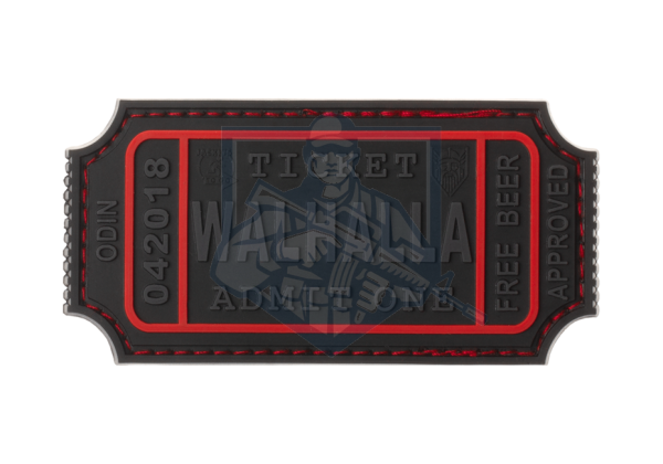 Large Walhalla Ticket Rubber Patch Black
