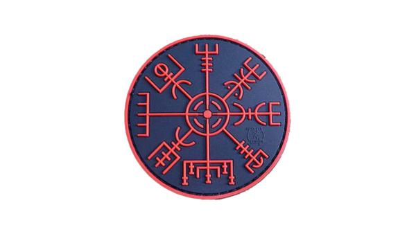 VEGVISIR VIKING COMPASS Grey PVC Patch