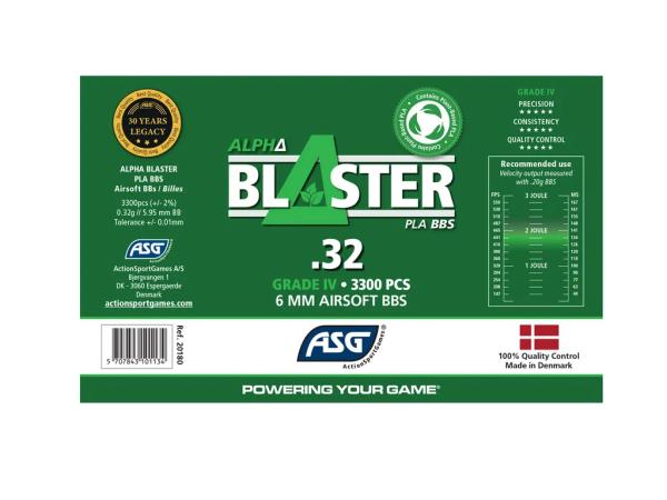 Alpha Blaster PLA BBs, 0.32g, 3300 pcs